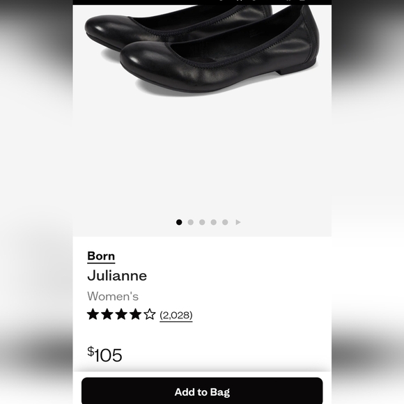 Born Julianne Black Full Grain Leather flat size 36.5 - Picture 6 of 15